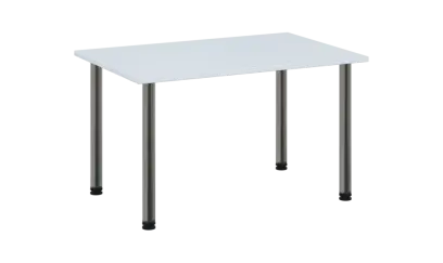 CRTR 120 jídelní stůl, kovová podnož chrom, deska 25 mm, 1194x800 mm, bílá